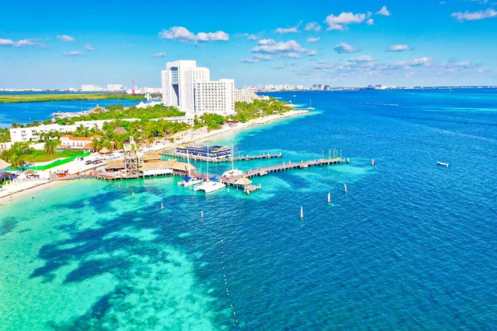 Beautiful beach with clear green water